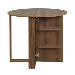 Orothos Ronde Inklapbare Console Tafel D90cm Walnoot Hout