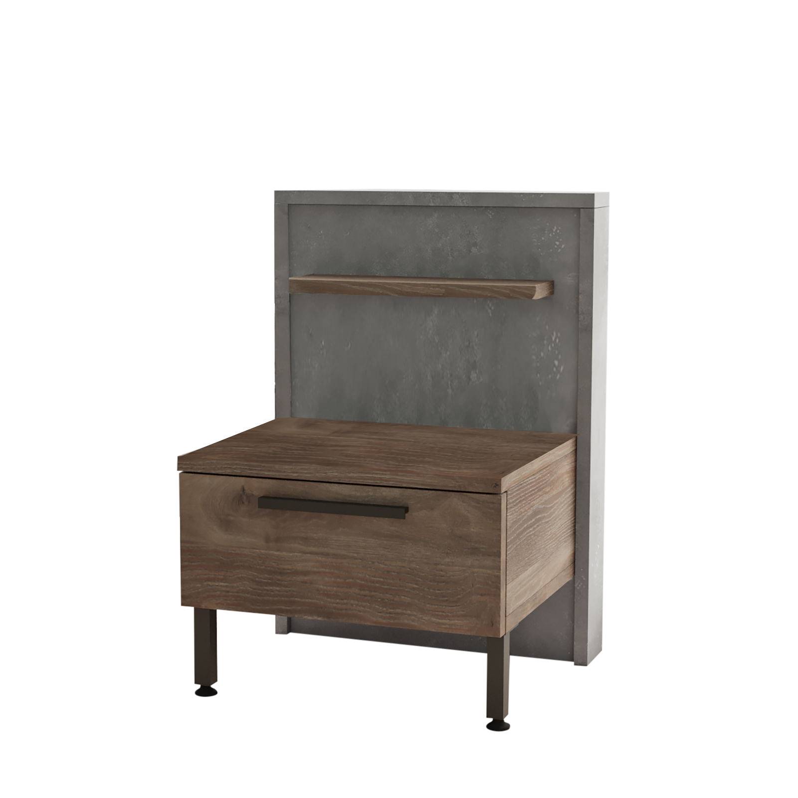 Ook zeewier Bederven Table de chevet 1 tiroir Ralta style moderne bois foncé et gris
