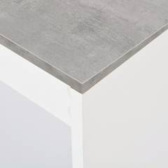 Table de salle à manger avec étagères Jirachi 110x50cm Blanc et Béton