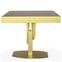 Table design carrée extensible 180cm Mealane pied central Or et Bois Sonoma