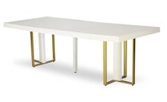 Table extensible Teresa Gold Blanc pieds Or