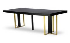 Table extensible Teresa Gold Noir pieds Or