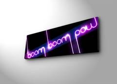 Tableau décoratif lumineux LED Lucendi Boom 30x90cm Toile de Daim Bois Multicolore