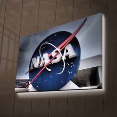 Lucendi NASA Tablero luminoso LED 30 x 90 cm Paño de gamuza Madera Multicolor