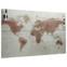 Tableau mural magnétique Magica 100x60cm Verre trompé Gris et Marron Motif carte du monde