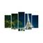 Tableau pentaptyque Atos Motif Tour Eiffel en pleine nuit