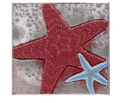 Tapis de bain Balneum 50x57cm étoile de mer Polyamide Rouge