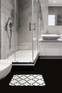 Tapis de salle de bain rectangle Artem quatre-feuilles Micro Polyamide Blanc et Noir