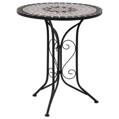 Table de jardin ronde Grebera D61 Céramique Noir et Gris