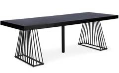 Table extensible Factory Noir pieds Noir