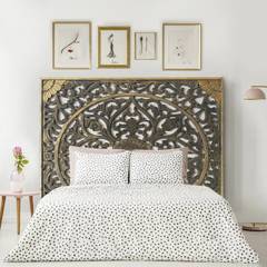 Tête de lit bois sculpté style oriental 160cm Bahya Bronze