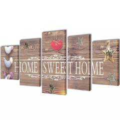 Overal polyptiek 100x50cm Sweet home patroon Bruin