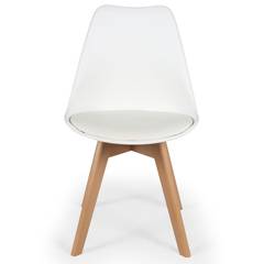 Set van 4 Conor Simili (PU) witte Scandinavische stoelen