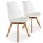 Bovary Set mit 2 skandinavischen Stühlen Weiß