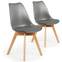 Set van 2 stoelen in Bovary Grijs Scandinavische stijl