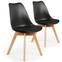 Set van 2 zwarte Bovary stoelen in Scandinavische stijl