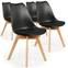 Set van 4 zwarte Bovary stoelen in Scandinavische stijl