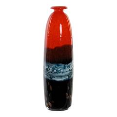 Vase Notalius H28,5cm Verre Rouge et Noir