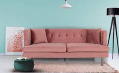 Vincennes 3-Sitzer Sofa mit Samtbezug Rosa